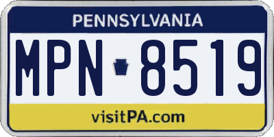 PA license plate MPN8519