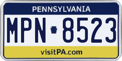 PA license plate MPN8523