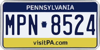 PA license plate MPN8524