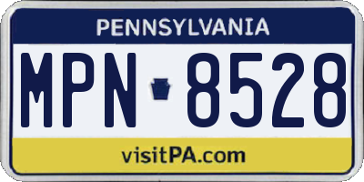 PA license plate MPN8528