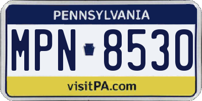 PA license plate MPN8530