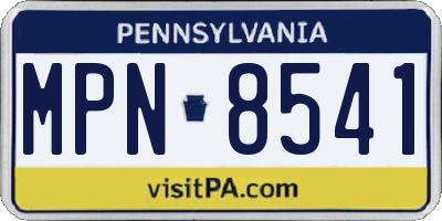 PA license plate MPN8541