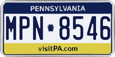 PA license plate MPN8546