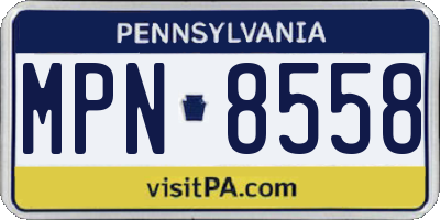 PA license plate MPN8558
