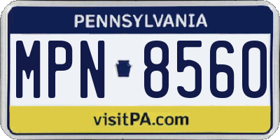 PA license plate MPN8560