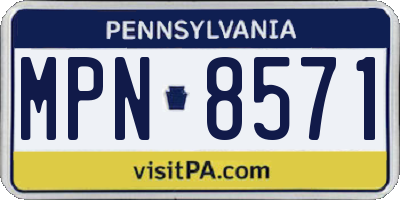 PA license plate MPN8571
