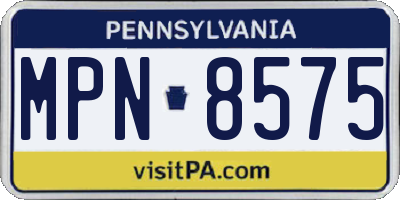 PA license plate MPN8575