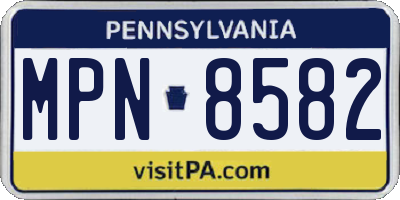PA license plate MPN8582