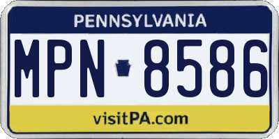 PA license plate MPN8586