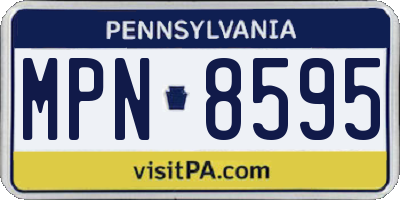 PA license plate MPN8595