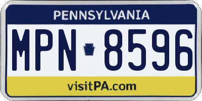 PA license plate MPN8596