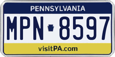 PA license plate MPN8597