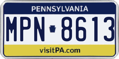 PA license plate MPN8613