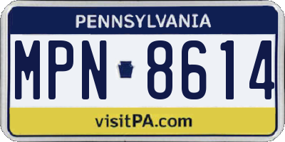 PA license plate MPN8614