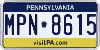PA license plate MPN8615