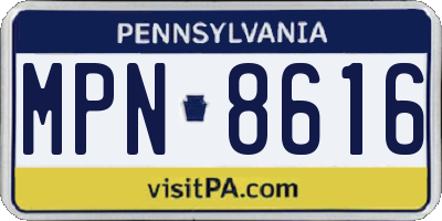 PA license plate MPN8616