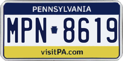 PA license plate MPN8619