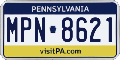 PA license plate MPN8621