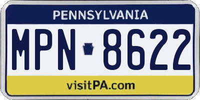 PA license plate MPN8622