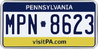 PA license plate MPN8623