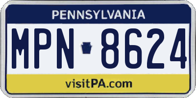 PA license plate MPN8624