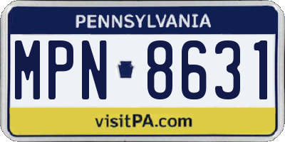 PA license plate MPN8631