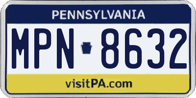 PA license plate MPN8632