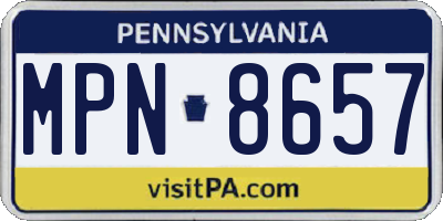 PA license plate MPN8657