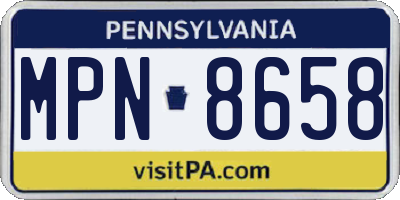 PA license plate MPN8658