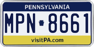 PA license plate MPN8661