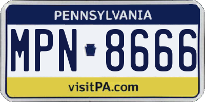 PA license plate MPN8666