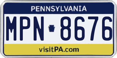 PA license plate MPN8676