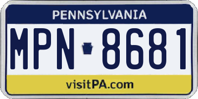 PA license plate MPN8681