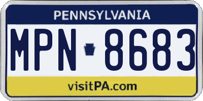 PA license plate MPN8683