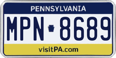 PA license plate MPN8689