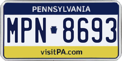 PA license plate MPN8693