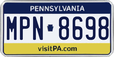 PA license plate MPN8698