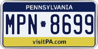 PA license plate MPN8699