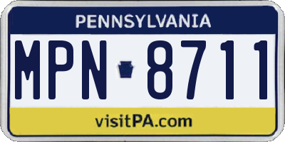 PA license plate MPN8711