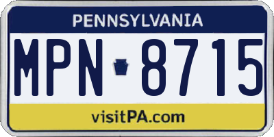 PA license plate MPN8715