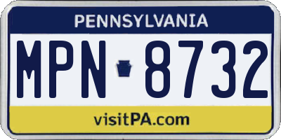 PA license plate MPN8732