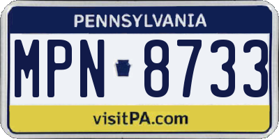 PA license plate MPN8733