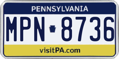 PA license plate MPN8736