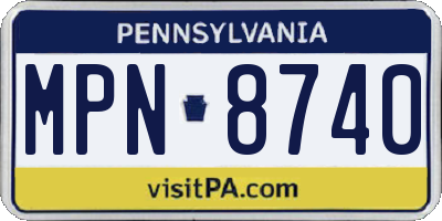 PA license plate MPN8740