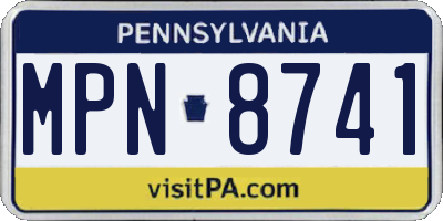 PA license plate MPN8741