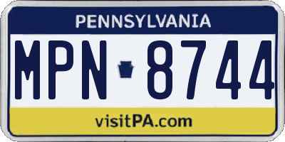 PA license plate MPN8744