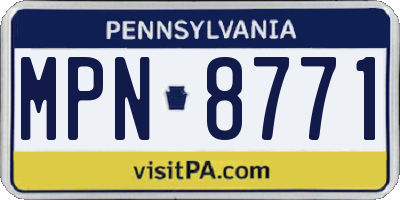 PA license plate MPN8771
