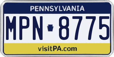 PA license plate MPN8775