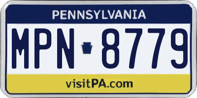 PA license plate MPN8779