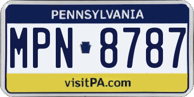 PA license plate MPN8787